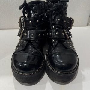 Chic Black Studded Moto Boots
